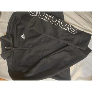Adidas Women's Black Half-Zip crop Sweatshirt